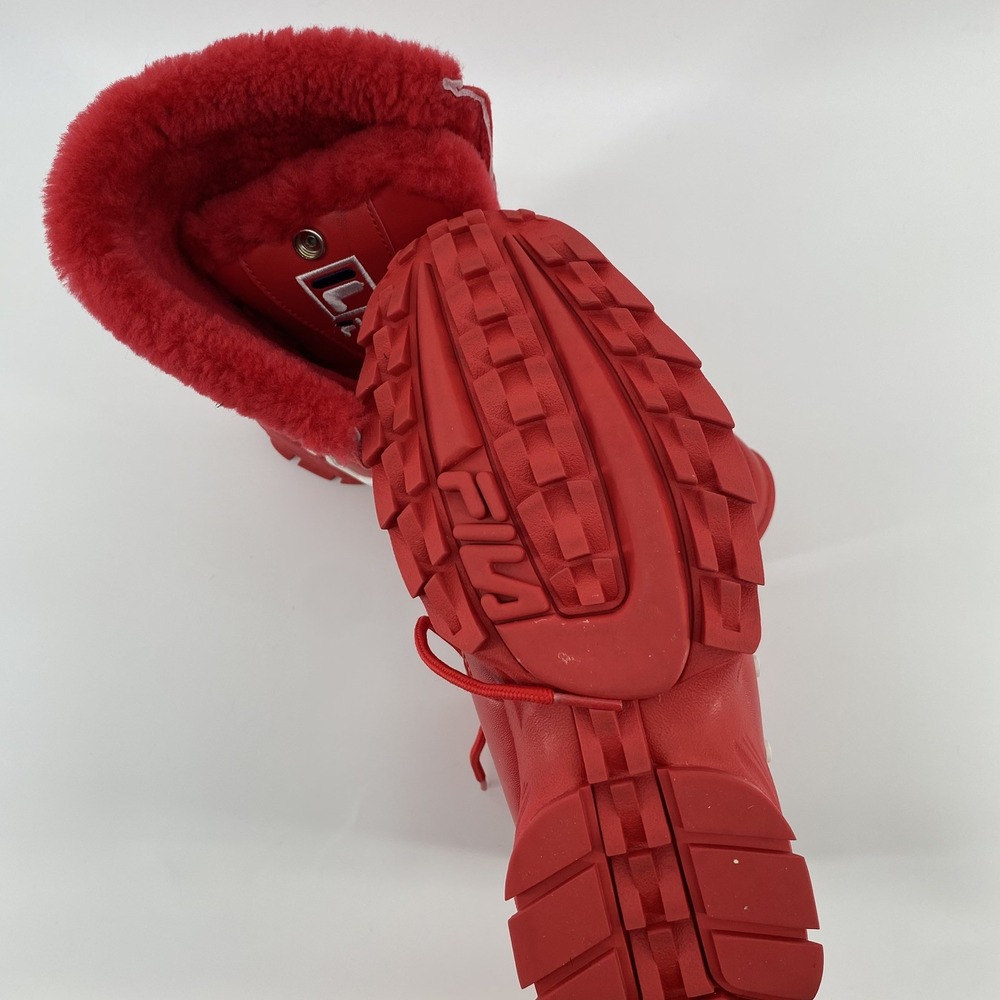 Fila Disruptor Fur Top Women's Boots Fila Red-Fila Navy-White 5HM00560-616 - Picture 6 of 6